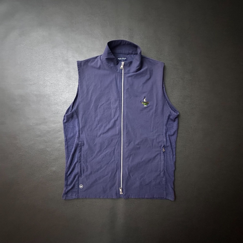 Peter Millar Crown Crafted Vest Mens Medium Blue Modal Blend Indian River Golf